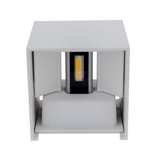 LED sieninis šviestuvas, baltas, kvadratinis, reguliuojamas spindulys, 12W, šilta balta šviesa