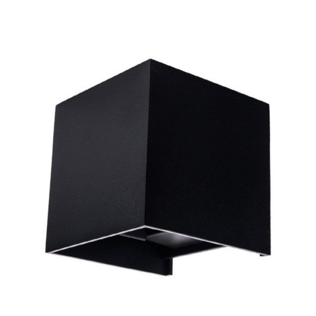LED sieninis šviestuvas, juodas, kvadratinis, reguliuojamas spindulys, 12W, šilta balta šviesa