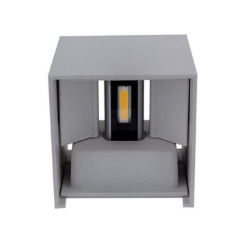 LED sieninis šviestuvas, pilkas, kvadratinis, reguliuojamas spindulys, 12W, šilta balta šviesa