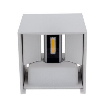 LED sieninis šviestuvas, baltas, kvadratinis, reguliuojamas spindulys, 12W, neutrali balta šviesa