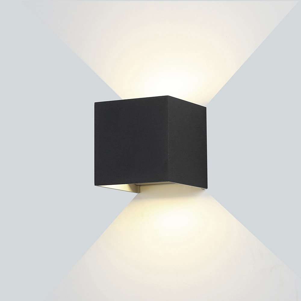 LED sieninis šviestuvas, juodas, kvadratinis, reguliuojamas spindulys, 12W, neutrali balta šviesa