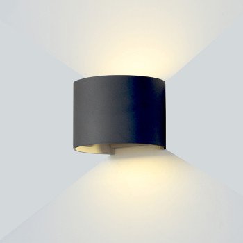 LED sieninis šviestuvas, juodas, apvalus, reguliuojamas spindulys, 6W, šilta balta šviesa