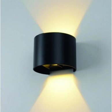 LED sieninis šviestuvas, juodas, apvalus, reguliuojamas spindulys, 6W, šilta balta šviesa