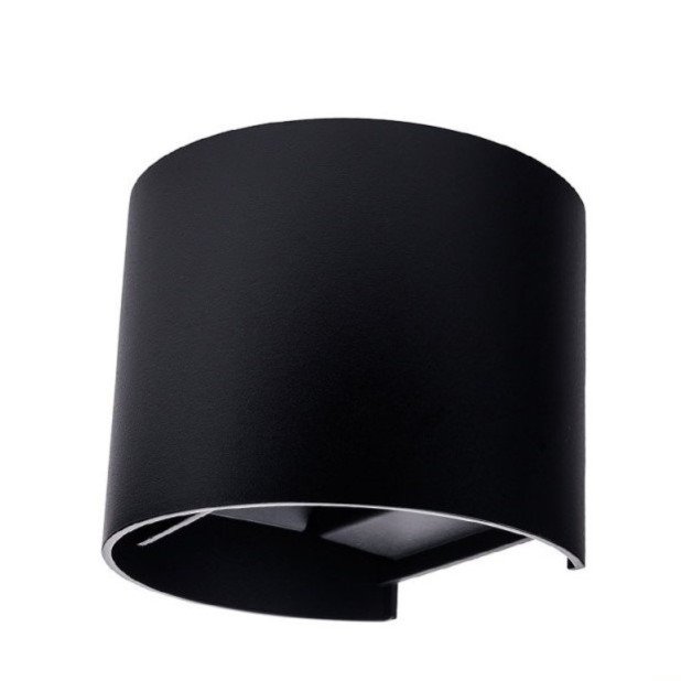 LED sieninis šviestuvas, juodas, apvalus, reguliuojamas spindulys, 6W, šilta balta šviesa