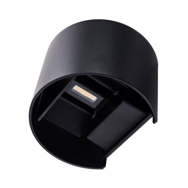 LED sieninis šviestuvas, juodas, apvalus, reguliuojamas spindulys, 6W, šilta balta šviesa