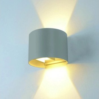 LED sieninis šviestuvas, pilkas, apvalus, reguliuojamas spindulys, 6W, neutrali balta šviesa