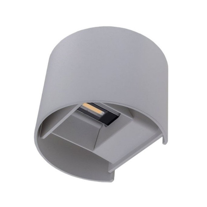LED sieninis šviestuvas, pilkas, apvalus, reguliuojamas spindulys, 6W, neutrali balta šviesa