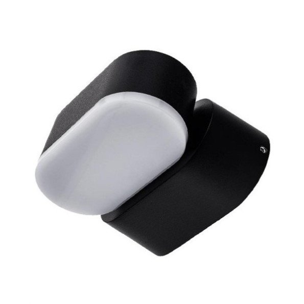 LED sieninis šviestuvas, juodas, pasukamas, 6W, šilta balta šviesa