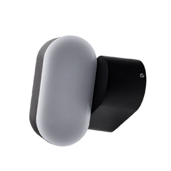 LED sieninis šviestuvas, juodas, pasukamas, 6W, šilta balta šviesa