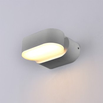 LED sieninis šviestuvas, pilkas, pasukamas, 6W, šilta balta šviesa