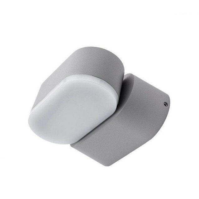 LED sieninis šviestuvas, pilkas, pasukamas, 6W, šilta balta šviesa