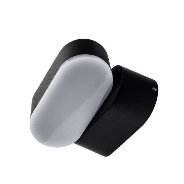 LED sieninis šviestuvas, juodas, pasukamas, 6W, neutrali balta šviesa
