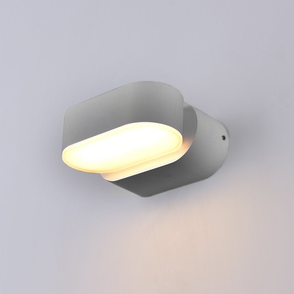 LED sieninis šviestuvas, pilkas, pasukamas, 6W, neutrali balta šviesa