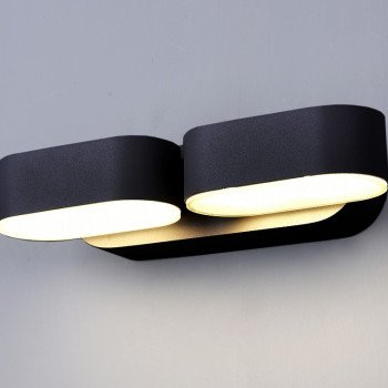 LED sieninis šviestuvas, juodas, pasukamas, 12W, šilta balta šviesa