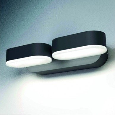 LED sieninis šviestuvas, juodas, pasukamas, 12W, šilta balta šviesa