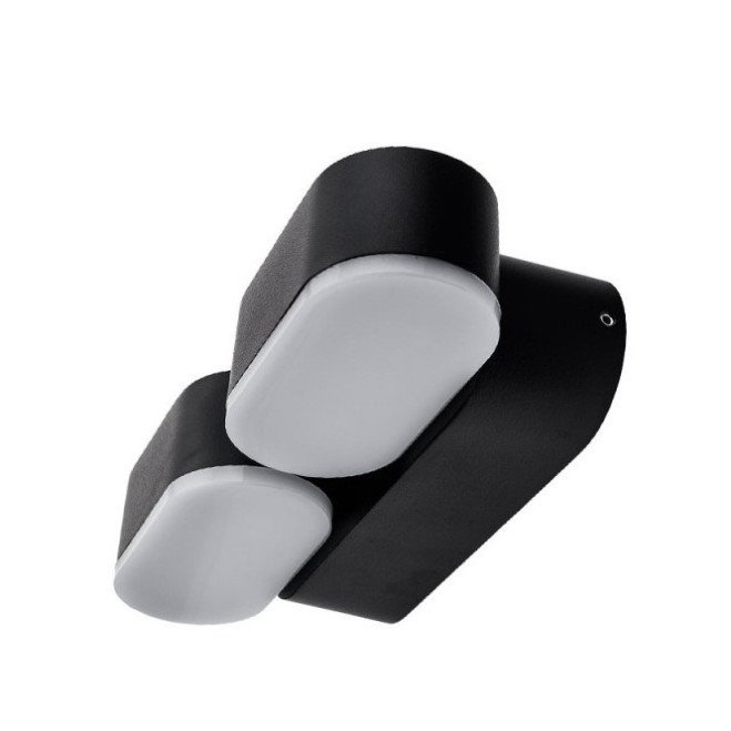 LED sieninis šviestuvas, juodas, pasukamas, 12W, šilta balta šviesa
