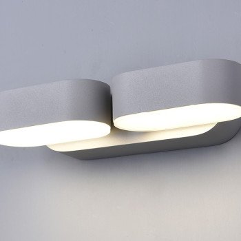 LED sieninis šviestuvas, pilkas, pasukamas, 12W, neutrali balta šviesa