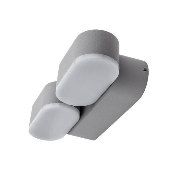 LED sieninis šviestuvas, pilkas, pasukamas, 12W, neutrali balta šviesa