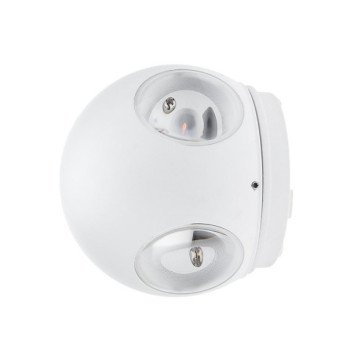 LED sieninis šviestuvas, baltas, apvalus, 4 LEDai, 4W, šilta balta šviesa