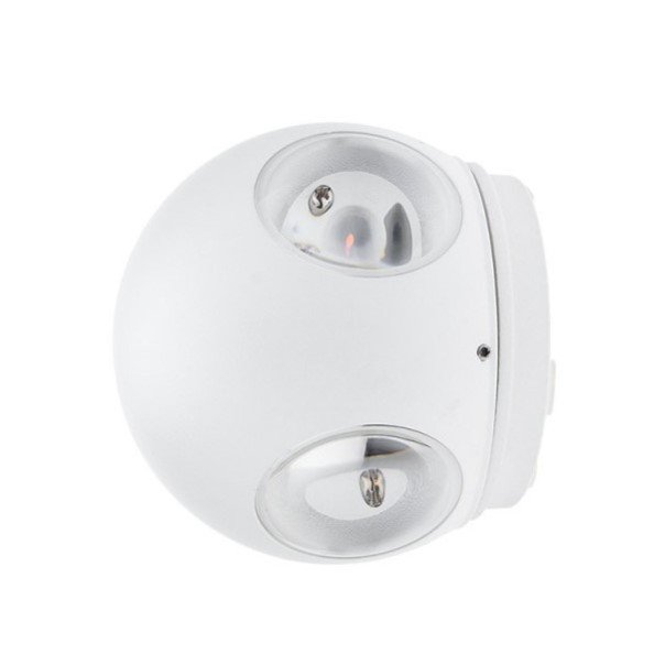 LED sieninis šviestuvas, baltas, apvalus, 4 LEDai, 4W, šilta balta šviesa
