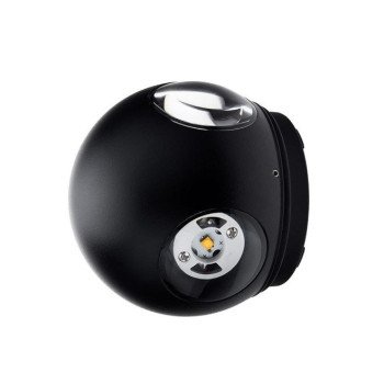 LED sieninis šviestuvas, juodas, apvalus, 4 LEDai, 4W, šilta balta šviesa