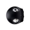 LED sieninis šviestuvas, juodas, apvalus, 4 LEDai, 4W, šilta balta šviesa