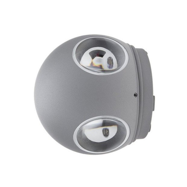 LED sieninis šviestuvas, pilkas, apvalus, 4 LEDai, 4W, neutrali balta šviesa