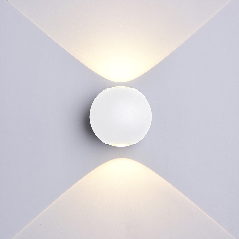 LED sieninis šviestuvas, baltas, apvalus, 6W, šilta balta šviesa LED sieninis šviestuvas, baltas, apvalus, 6W, šilta balta šviesa