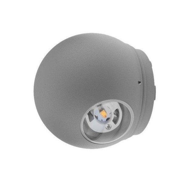 LED sieninis šviestuvas, pilkas, apvalus, 6W, šilta balta šviesa