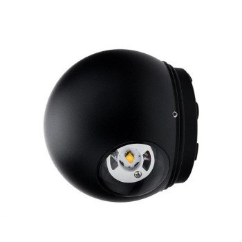LED sieninis šviestuvas, juodas, apvalus, 6W, neutrali balta šviesa
