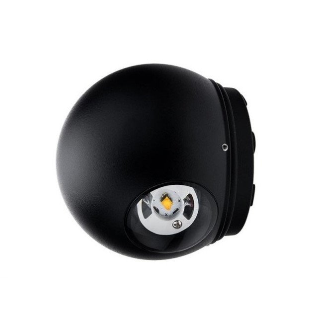 LED sieninis šviestuvas, juodas, apvalus, 6W, neutrali balta šviesa