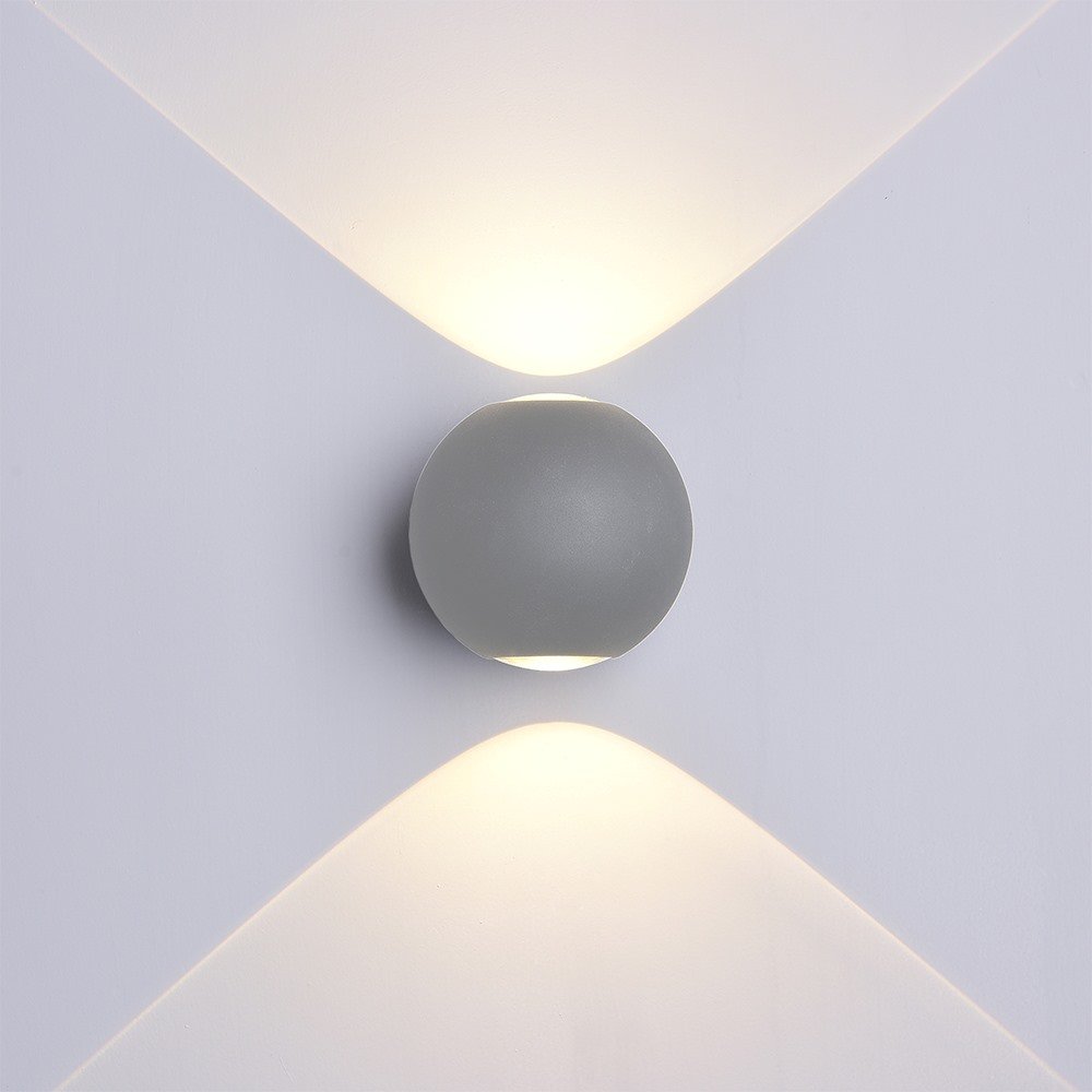 LED sieninis šviestuvas, pilkas, apvalus, 6W, neutrali balta šviesa