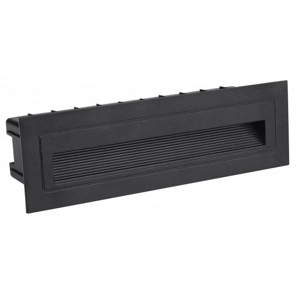 LED laiptų šviestuvas, stačiakampis, juodas, 6W, šilta balta šviesa