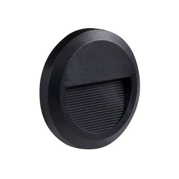 LED laiptų šviestuvas, apvalus, juodas, 2W, neutrali balta šviesa