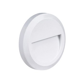LED laiptų šviestuvas, apvalus, baltas, 2W, šilta balta šviesa