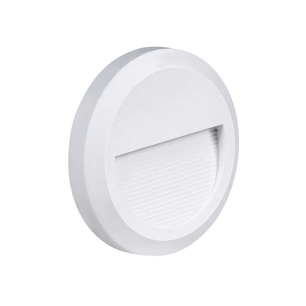 LED laiptų šviestuvas, apvalus, baltas, 2W, neutrali balta šviesa