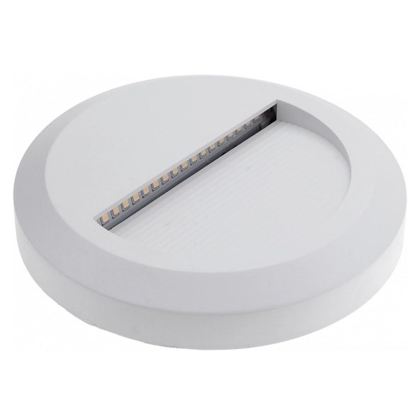 LED laiptų šviestuvas, apvalus, baltas, 2W, neutrali balta šviesa