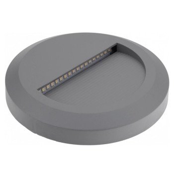 LED laiptų šviestuvas, apvalus, pilkas, 2W, neutrali balta šviesa