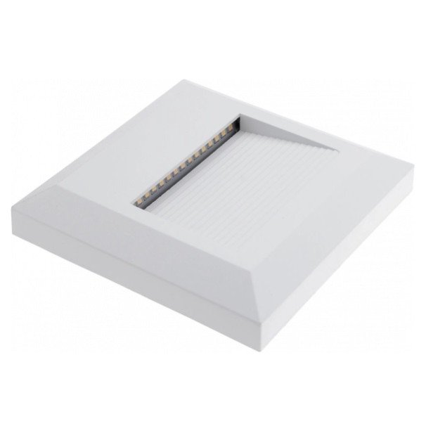 LED laiptų šviestuvas, kvadratinis, baltas, 2W, šilta balta šviesa LED laiptų šviestuvas, kvadratinis, baltas, 2W, šilta balta šviesa