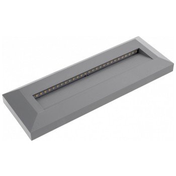 LED laiptų šviestuvas, stačiakampis, pilkas, 3W, šilta balta šviesa