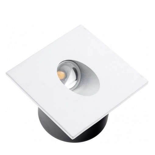 LED laiptų šviestuvas, kvadratinis, baltas, 3W, apskritimas, neutrali balta šviesa