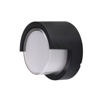 LED sieninis šviestuvas, juodas, apvalus, 12W, šilta balta šviesa