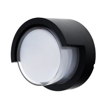 LED sieninis šviestuvas, juodas, apvalus, 12W, šilta balta šviesa