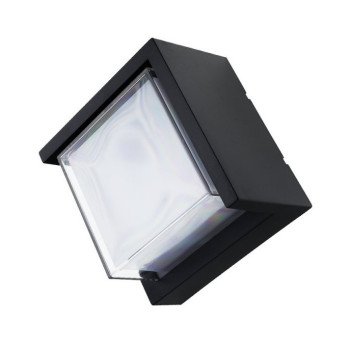 LED sieninis šviestuvas, juodas, kvadratinis, 15W, šilta balta šviesa