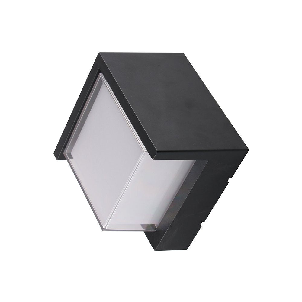 LED sieninis šviestuvas, juodas, kvadratinis, 12W, neutrali balta šviesa LED sieninis šviestuvas, juodas, kvadratinis, 12W, neutrali balta šviesa