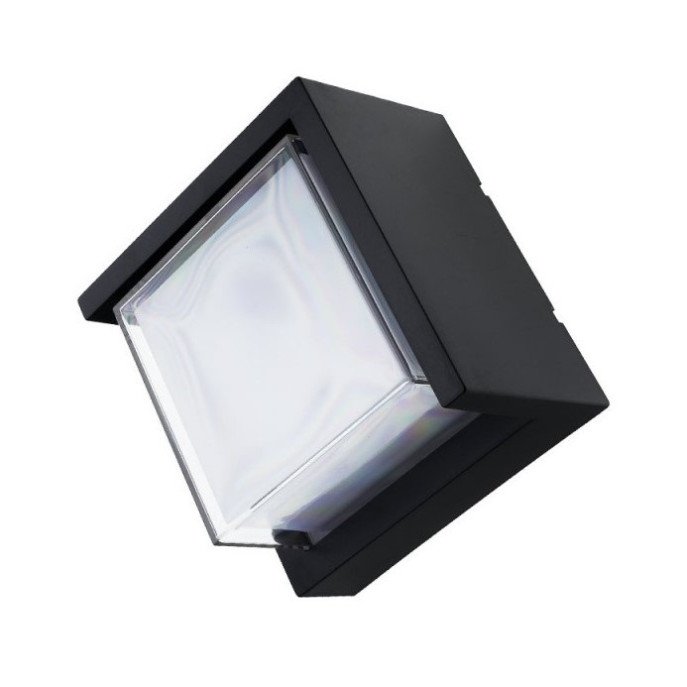LED sieninis šviestuvas, juodas, kvadratinis, 12W, neutrali balta šviesa LED sieninis šviestuvas, juodas, kvadratinis, 12W, neutrali balta šviesa
