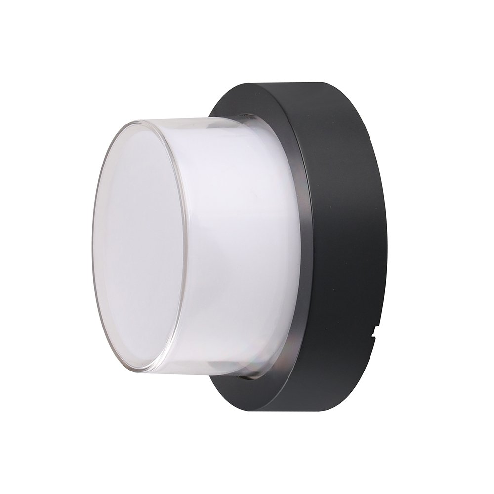 LED sieninis šviestuvas, juodas, apvalus, 15W, šilta balta šviesa