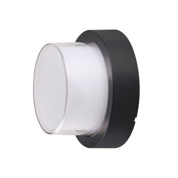 LED sieninis šviestuvas, juodas, apvalus, 15W, šilta balta šviesa