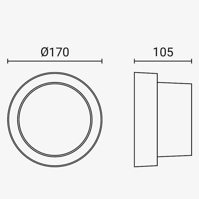 LED sieninis šviestuvas, juodas, apvalus, 15W, 145°, neutrali balta šviesa