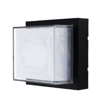 LED sieninis šviestuvas, juodas, kvadratinis, 15W, 145°, šilta balta šviesa